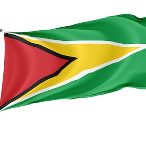 Flag of Guyana, Patriotic Flags, Unique Design Print, Flags for Indoor & Outdoor Use, Size - 3x5 Ft / 90x150 cm, Made in EU