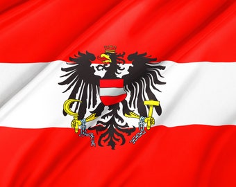 FahnenMax Bandiera Austriaca 100% Cotone - Dimensioni 90x150 Cm, Resistente A Vento E Sole