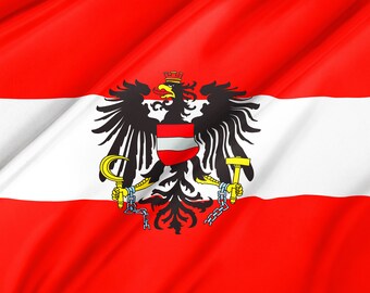FahnenMax Bandiera Austriaca 100% Cotone - Dimensioni 90x150 Cm, Resistente A Vento E Sole
