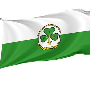 Fürth Flag with Brass Grommets, Unique Design Print, Double Sided Large Flag, Size 3x5Ft / 90x150cm, Made in EU