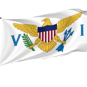 Flag Virgin Islands of The United States, Unique Design Print, Double Sided Large Flag, Size 3x5Ft / 90x150cm, Made in EU