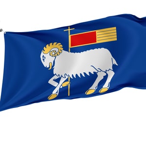 Gotland Flag with Brass Grommets, Unique Design Print, Double Sided Large Flag, Size 3x5Ft / 90x150cm