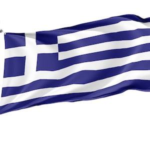 Bandera griega: decoración patriótica para interiores y exteriores (90 x 150 cm)