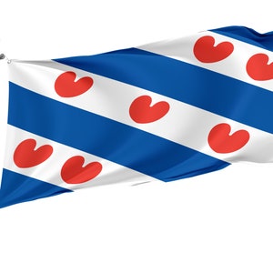 Frisian Flag with Brass Grommets, Unique Design Print, Double Sided Large Flag, Size 3x5Ft / 90x150cm