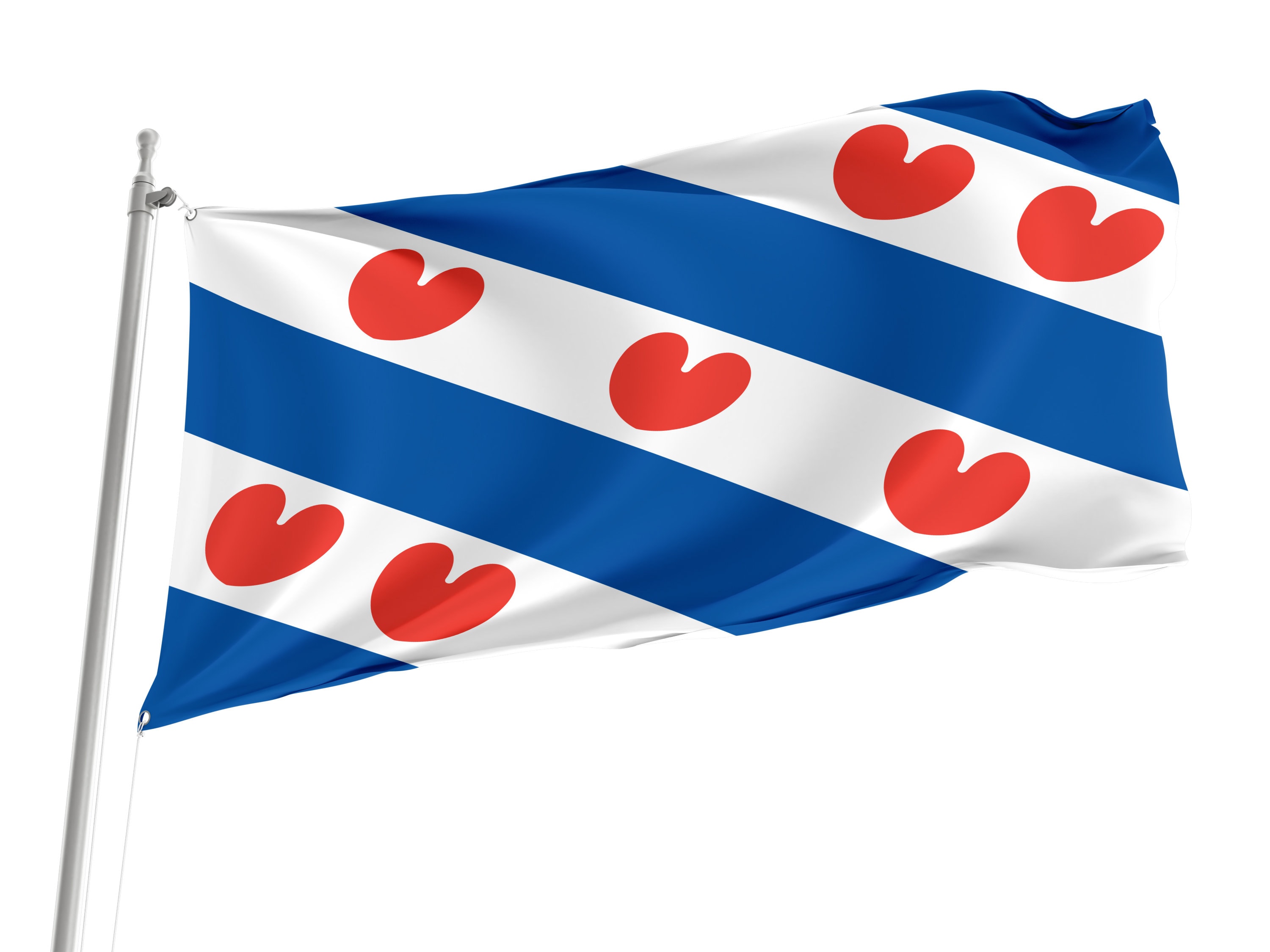 Frisian Flag with Brass Grommets, Unique Design Print, Double Sided Large Flag, Size 3x5Ft / 90x150cm