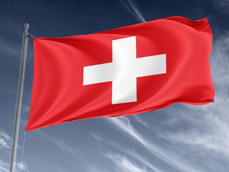 Flag of Switzerland, Patriotic Flags, Unique Design Print, Flags for Indoor & Outdoor Use, Size 3x5 Ft / 90x150 cm, Made in EU image 2