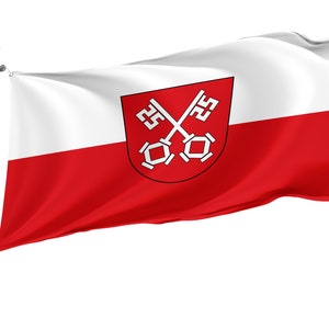 Regensburg Flag with Brass Grommets, Unique Design Print, Double Sided Large Flag, Size 3x5Ft / 90x150cm, Made in EU