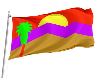 Palm Springs, California Flag, Unique Design Print, Double Seams, Bright Colours, Reinforced Fabric, Size 3x5Ft / 90x150cm, Garden flags