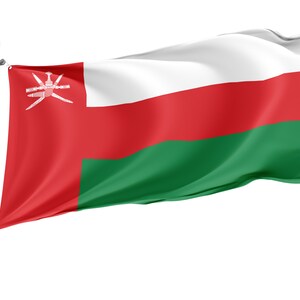 Flag of Oman, Patriotic Flags, Unique Design Print, Flags for Indoor & Outdoor Use, Size - 3x5 Ft / 90x150 cm, Made in EU