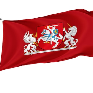 Flag of President of Lithuania with Brass Grommets, Unique Design Print, Double Sided Large Flag, Size 3x5Ft / 90x150cm