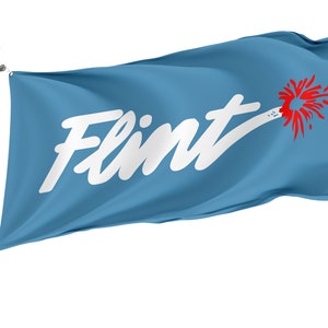 Flint, Michigan Flagge: Einzigartiges Design, hochwertige Nähte (90 x 150 cm)
