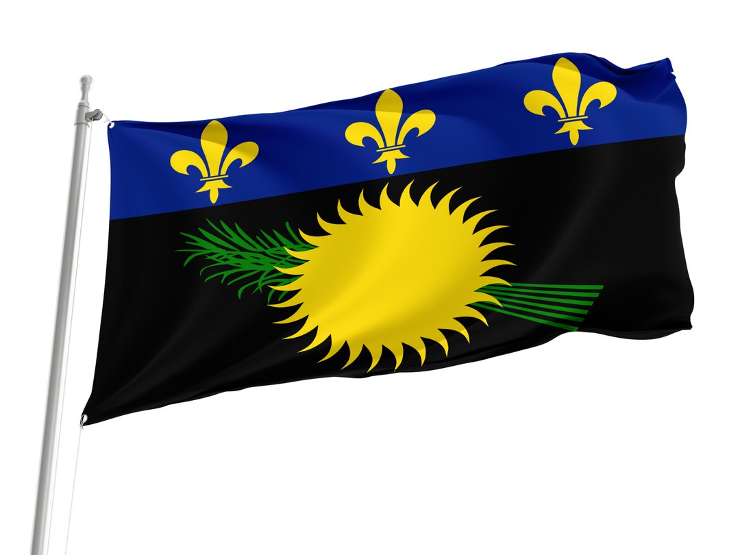 Flag of Guadeloupe With Brass Grommets, France, Unique Design Print, Double  Sided Large Flag, Size 3x5ft / 90x150cm, Made in EU 
