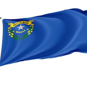 Bandera del Estado de Nevada, Banderas patrióticas, Impresión de diseño único, Bandera de los Estados Unidos, Bandera de doble costura, Tamaño - 3x5 pies / 90x150 cm, Hecho en la UE