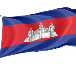 Flagge von Kambodscha, Flaggen für den Innen- und Außenbereich, Größe - 90x150 cm, Einzigartiger Design Druck, Made in EU