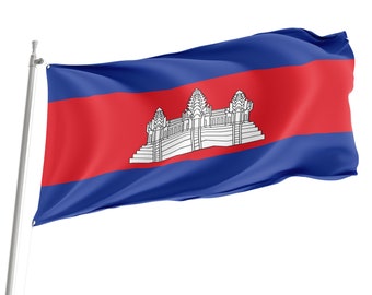 Flag of Cambodia, Patriotic Flags, Unique Design Print, Flags for Indoor & Outdoor Use, Size - 3x5 Ft / 90x150 cm, Made in EU