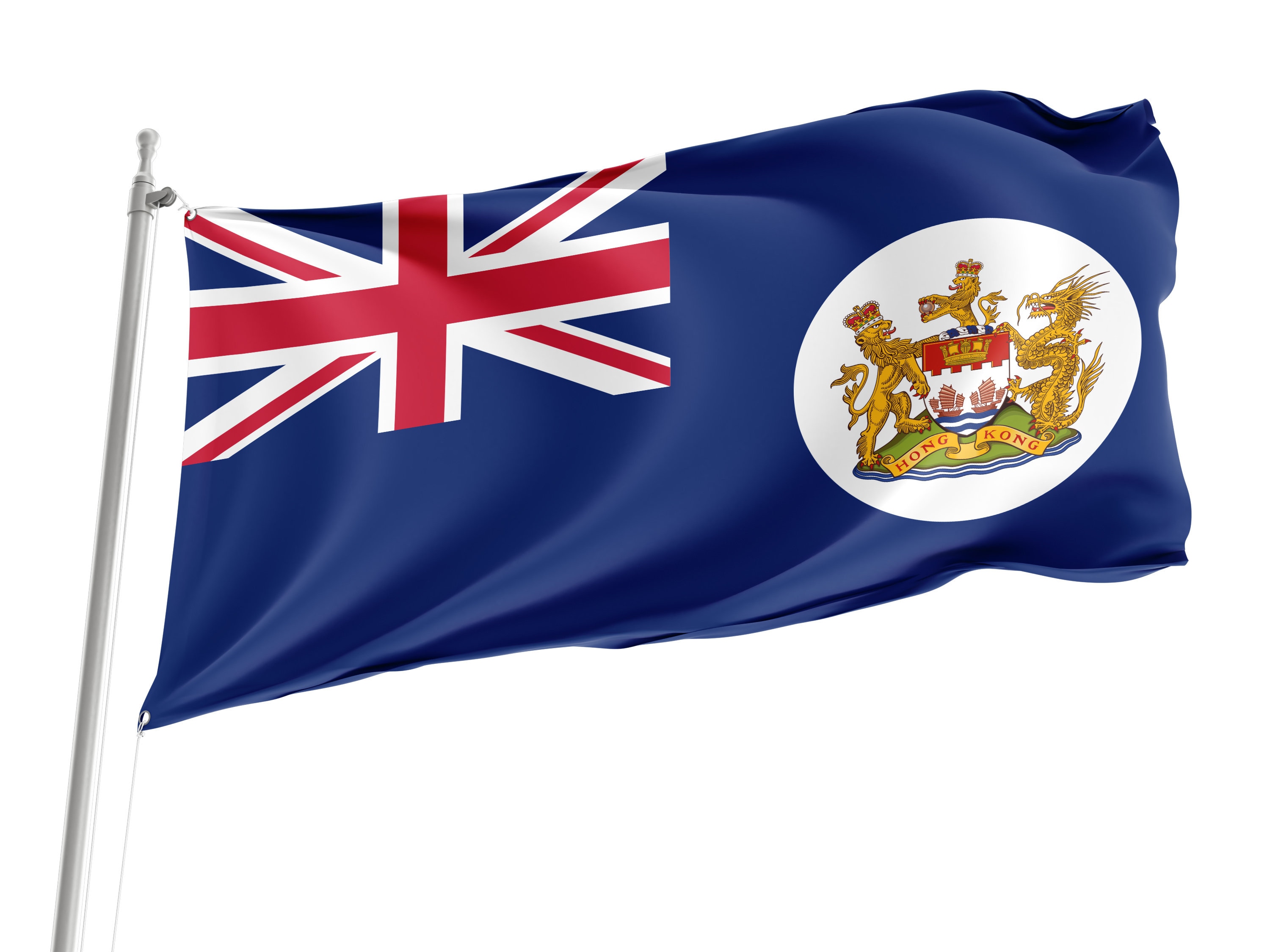 Flag of Hong Kong Old, Unique Design Print, Flags for Indoor & Outdoor