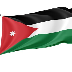 Flag of Jordan, Patriotic Flags, Unique Design Print, Flags for Indoor & Outdoor Use, Size - 3x5 Ft / 90x150 cm, Made in EU