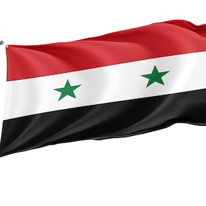 Flagge Syriens, Patriotische Flaggen, Einzigartiges Design Druck, Flaggen für Innen- und Außenbereich, Größe - 3x5 Ft / 90x150 cm, Made in EU