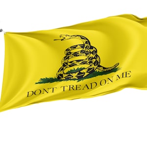 Bandera de Gadsden histórico Dont Tread on Me, Impresión de diseño único, Banderas para uso en interiores y exteriores, Tamaño - 3x5 pies / 90x150 cm, Hecho en la UE
