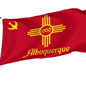 Flagge Albuquerque, New Mexico, Einzigartiges Design Druck, Flaggen für Drinnen & Outdoor, Größe - 3x5Ft / 90x150cm, Made in EU