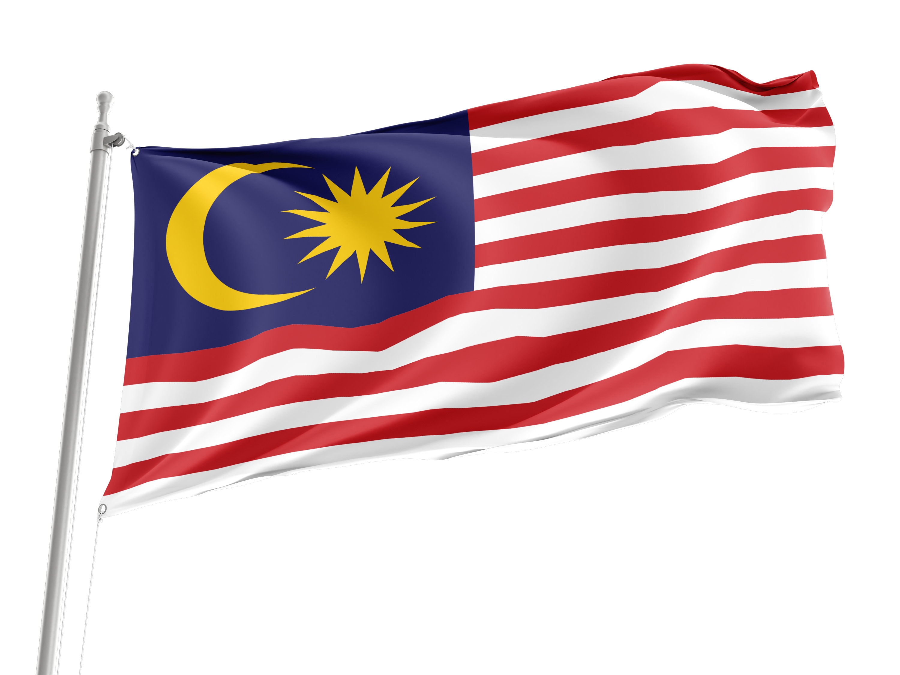 Flag of Malaysia, Patriotic Flags, Unique Design Print, Flags for Indoor & Outdoor Use, Size - 3x5 Ft / 90x150 cm, Made in EU