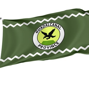 Flag of Guadalcanal, Solomon Islands with Brass Grommets, Unique Design Print, Double Sided Large Flag, Size 3x5Ft / 90x150cm
