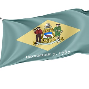 Delaware State Flag, Patriotic Flags, Unique Design Print, USA States Flag, Double Stitched Flag, Size - 3x5 Ft / 90x150 cm, Made in EU