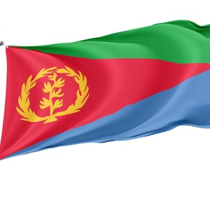 Flag of Eritrea, Patriotic Flags, Unique Design Print, Flags for Indoor & Outdoor Use, Size - 3x5 Ft / 90x150 cm, Made in EU