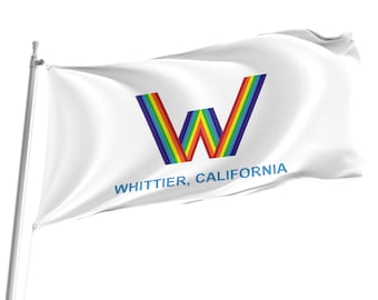 ウィッティアカリフォルニア州旗：ユニークな虹のデザイン（3 x 5フィート）