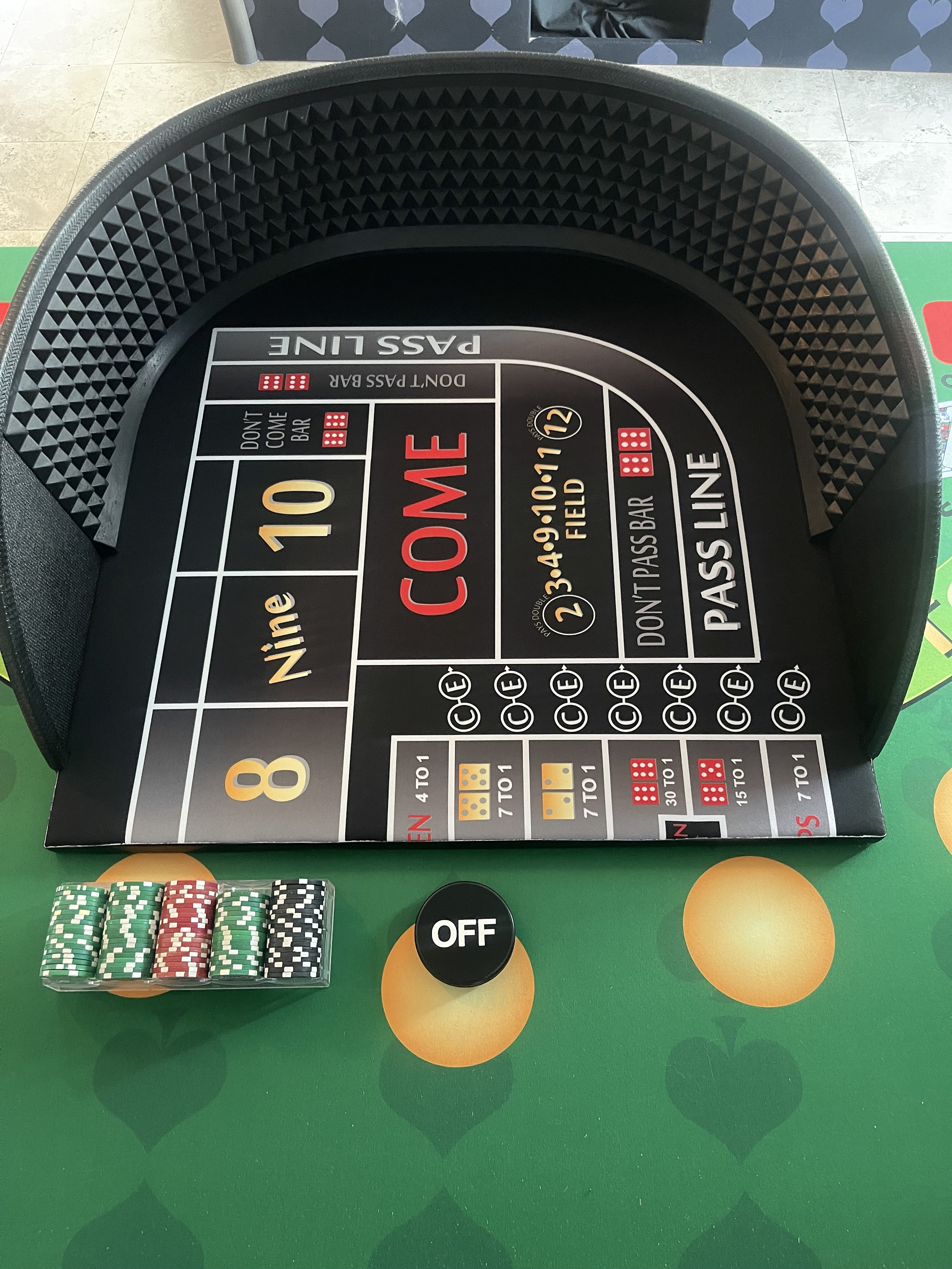 Craps Table Rig Black on Black PRACTICE TABLE With Vegas Style Layout ...