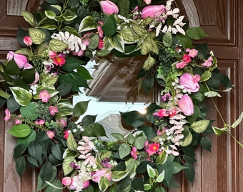 Maple Leaf Fall Wreath for Front Door, Bronze Autumn Foliage, Natural ...