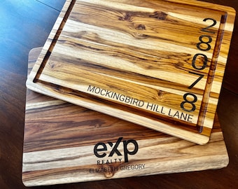 Personalized Address Cutting Board - Custom Realtor Gift - Housewarming