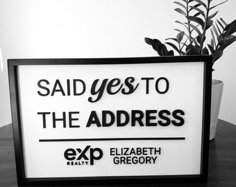 House Sold Sign - Yes to the Address Real Estate Sign - Realtor Photo