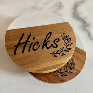 Personalized Coasters - Last Name Wooden Coasters - Personalized Wedding gift - Custom Anniversary gift