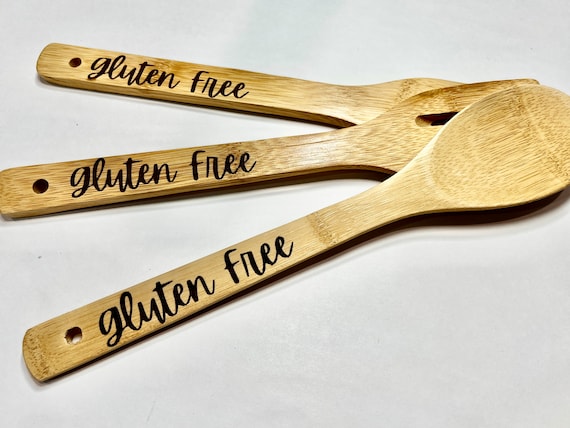 Engraved Bamboo Cooking Utensils: Gluten Free Kitchen Set