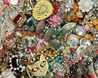 Vintage to modern costume jewelry for repair or upcycle broken jewelry making craft supplies beads bulk mystery boxes 1 - 10 pounds lbs