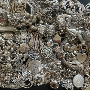 Silver tone jewelry ALL WEARABLE vintage & mod - necklaces bracelets earrings rings brooches
