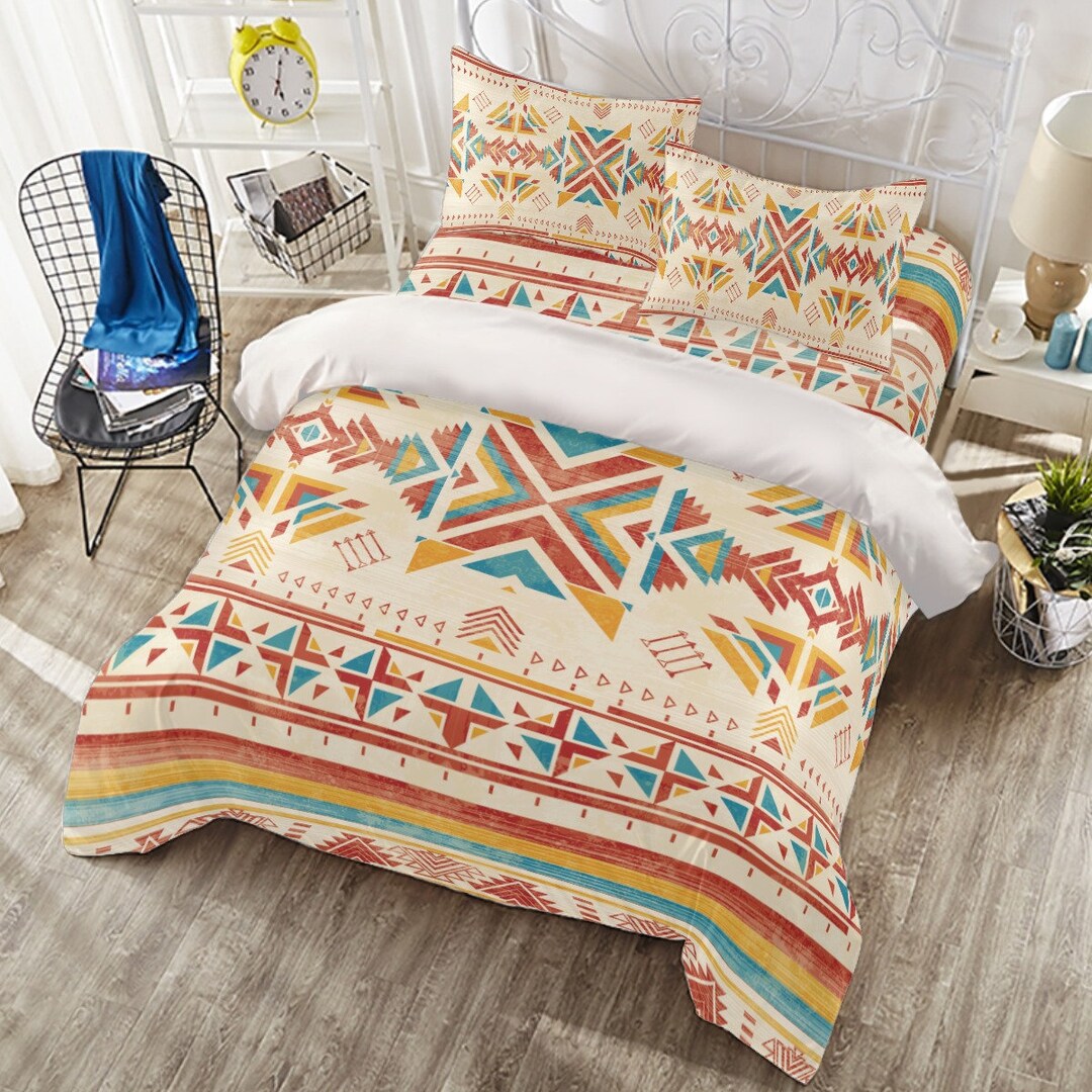 Native American Indian Duvet Cover Set Geometric Ethnic Etsy