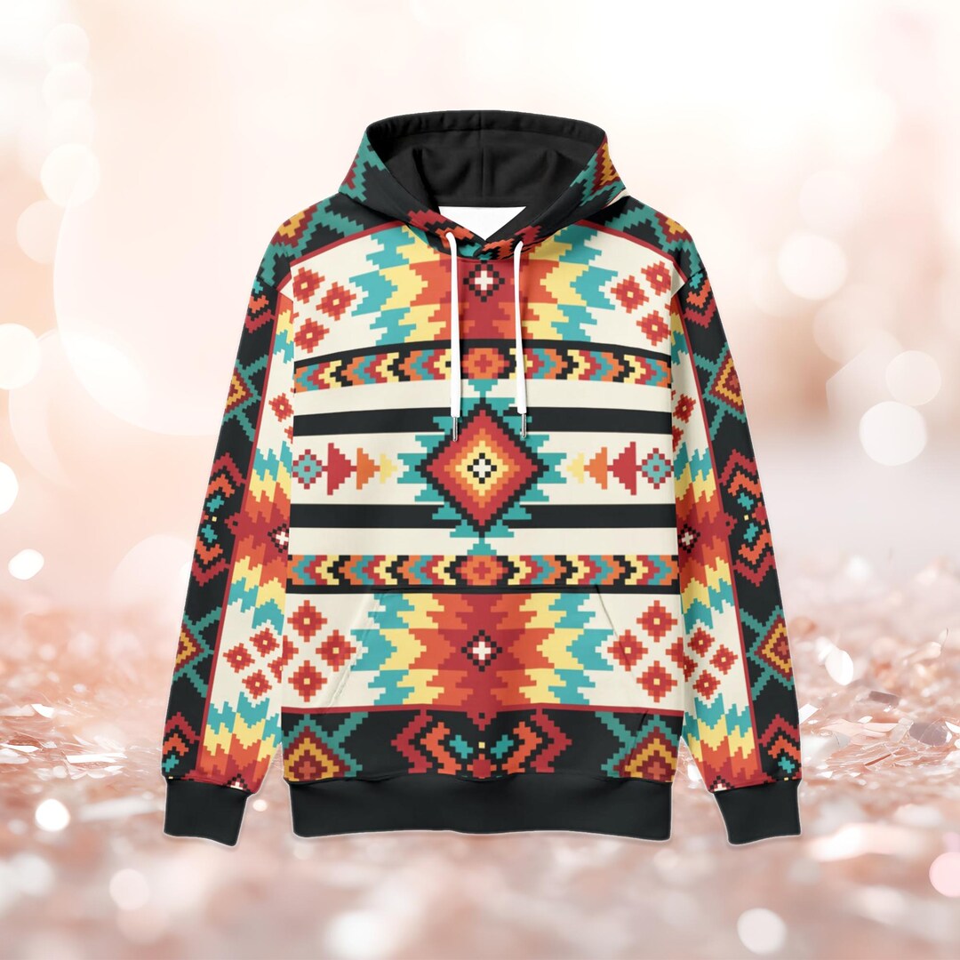 Indians Tribal Native Navajo American Aztec Print Men Pullover Hoodie main image 1