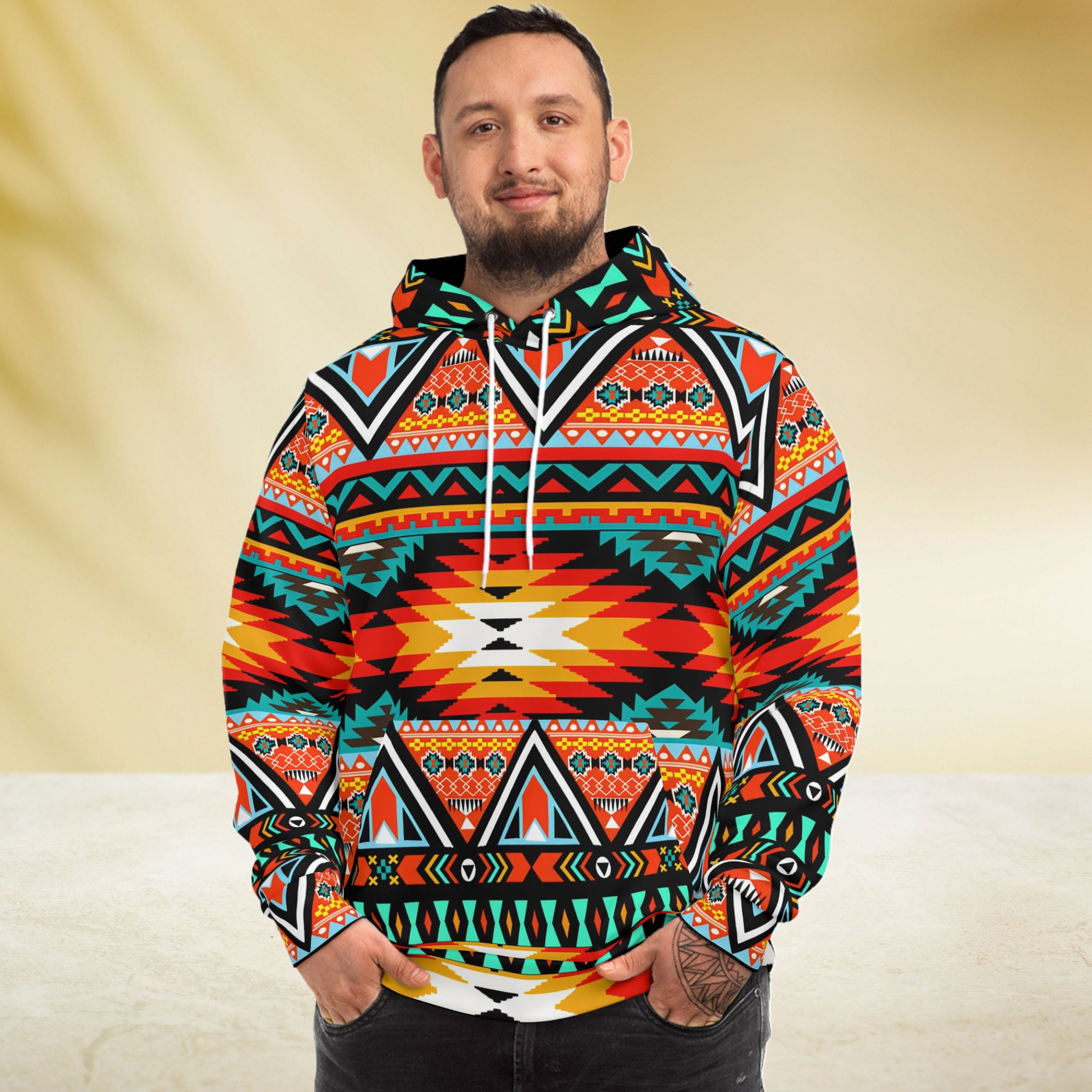 Colorful Mexican Aztec Hoodie Aztec Hoodie Gift for Men - Etsy