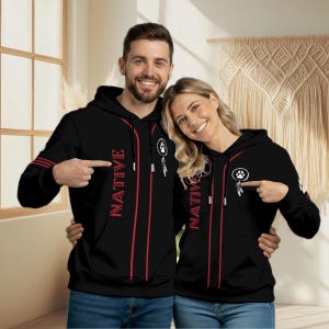 Personalized Native Hoodie – Custom 3D Tribal Sweatshirt, Unisex Heritage Gift image 3