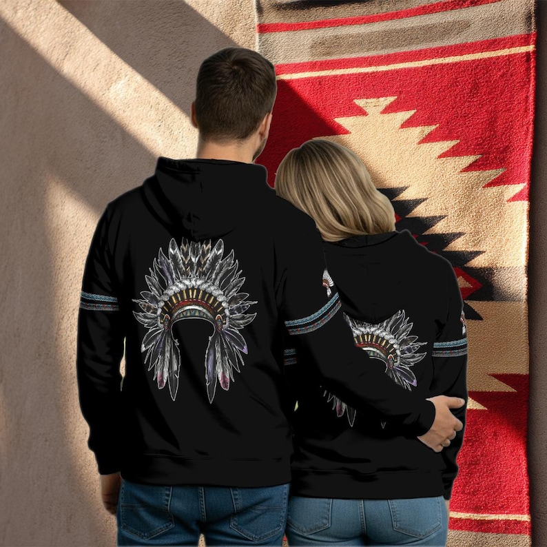 Personalized Native Hoodie – Custom 3D Tribal Sweatshirt, Unisex Heritage Gift image 2