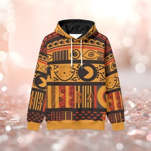 African Tribal Hoodie: Unisex 3D-Printed Fleece Sweatshirt