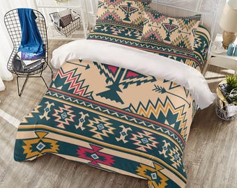 Set di biancheria da letto ispirato ai nativi americani - Copripiumino africano e motivi messicani Navajo - Regali nativi perfetti