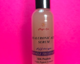 2oz 100% Pure Hyaluronic Acid Silk Peptides, Matrixyl 3000, Wrinkle Filler Peptides, Anti-Aging Wrinkles Fine Lines Moisturizer Serum Cream