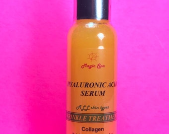 2oz 100% Pure Hyaluronic Acid Collagen Matrixyl 3000, Wrinkle Filler Peptides, Anti-Aging Wrinkles Fine Lines Moisturizer Serum Cream