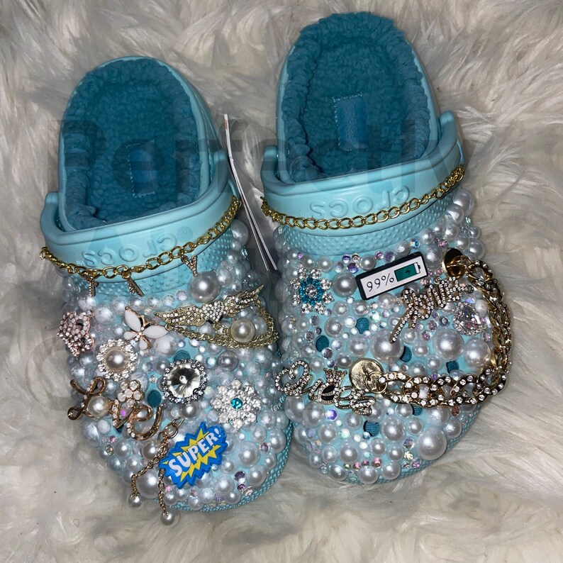 custom crocs with fur