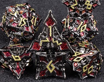 Metal dice set for Role Playing Games | Prismatic Metal D&D Dice Set for tabletop games | Dungeons and Dragons dice | New metal dnd dice set