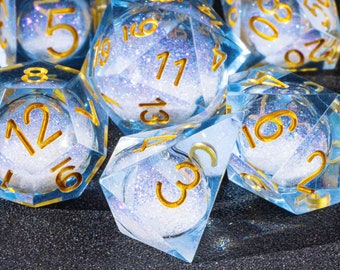 Galaxy liquid core dice set for role playing games | dungeons and dragons dice set | liquid core dnd dice set | liquid d&d dice set