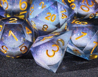 Galaxy liquid core dice set for role playing games | dungeons and dragons dice set | liquid core dnd dice set | liquid d&d dice set